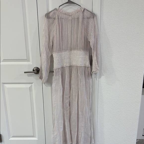 Shoshanna Tan Gold Bishop Sleeve Swim Coverup Size L - Picture 7 of 7